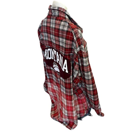University of Montana Grizzlies Plaid Flannel Shirt XL Oversize Griz Football UM - Picture 3 of 6